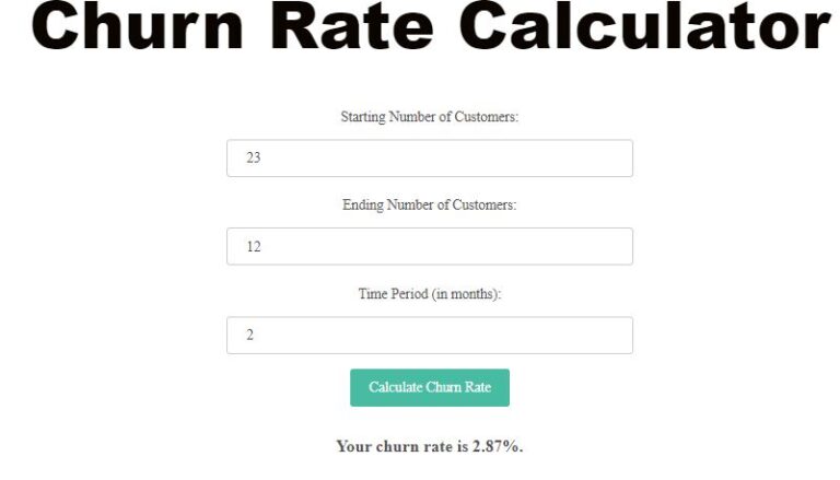 churn rate calculator